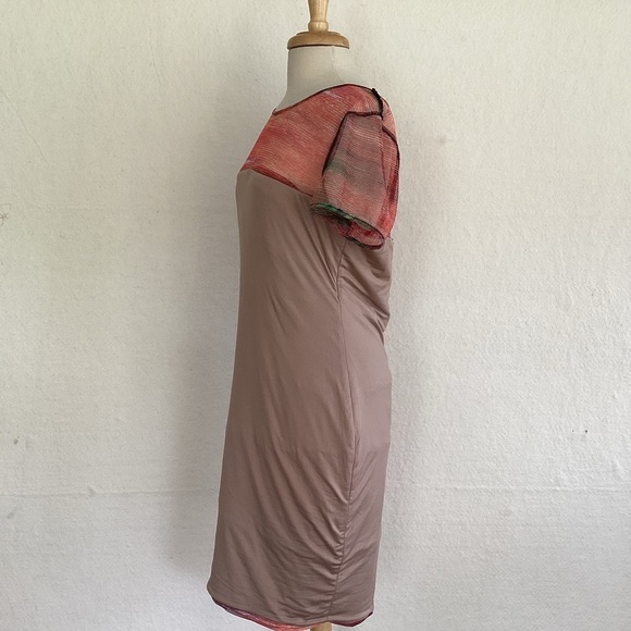 BCBGMaxAzria “Donna” ASOTV Mackenzie Morrison Rainbow Stripe Mesh Top Dress L - Picture 11 of 12